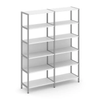 Двухсекционный стеллаж пятиярусный Shelf System SN.STM-521 Вяз Благородный/Металл Серый 1590×400×1980