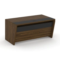 Стол руководителя прямой без тумбы Corner (Корнер) COR.SR-16 Каштан Тоскана/Черный 1600×900×750
