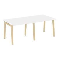 Onix Wood Стол переговорный (2 столешницы) OW.PRG-2.1 Белый бриллиант/Дуб светлый/Белый металл 1960×980×750