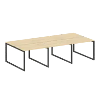Metal System Quattro Р. ст. на 6 раб. места на О-образном м/к 40БО.СМ-6.1 Акация/Антрацит металл 3000*1475*750
