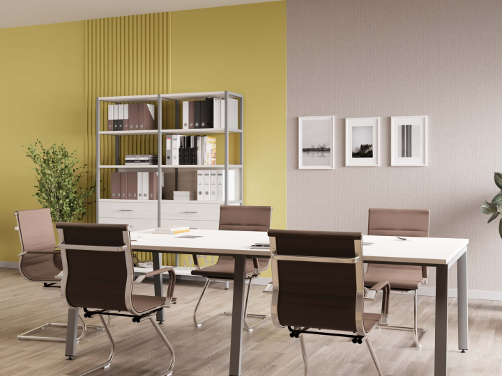 Мебель для персонала Shelf System цвет Дуб Наварра / Металл Серый