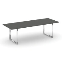 Стол для переговоров без лючка на О-образном металлокаркасе Style Project Direct Lux M-SN-6O.SPRG-258.3 Тиквуд Светлый/Нержавеющая Сталь/Хром 2580×980×750