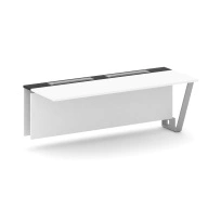 Сектор переговорного стола проходной Steel Meet KM-PR.B.SPPO-20 / Тиквуд Светлый – Графит Глянец – Металл Серый / 2000×800×750