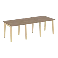 Onix Wood Стол переговорный (3 столешницы) OW.PRG-3.0 Белый бриллиант/Дуб светлый/Белый металл 2340×980×750