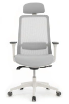 Кресло WORK W-218C white Светло-серый пластик/Светло-серая сетка 65-64-113-123