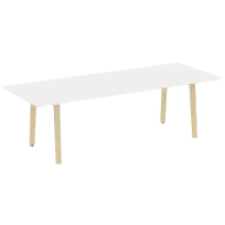 Onix Wood Direct Стол переговорный OW.PRG-25 Белый бриллиант/Дуб светлый/Белый металл 2580×980×750
