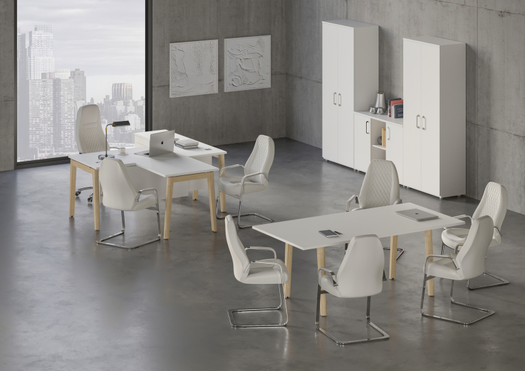 Кабинет руководителя Onix Wood Direct цвет Белый Бриллиант - Дуб Светлый