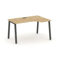 Стол офисный рабочий эргономичный правый Style Project SN-6A.SPA-021(R) Тиквуд Светлый / Металл Черный 1380×800 / 980×750