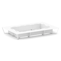 Стол для переговоров прямоугольный Steel Meet KD-PR.B.SP-26K2 / Тиквуд Светлый – Металл Белый / 6000×4000×750
