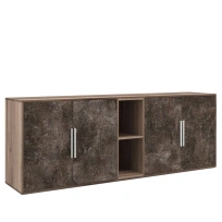 Шкаф низкий 4 створки, с нишей B-tone BTN36153042 вяз бетон темный