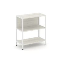 Односекционный стеллаж двухярусный Shelf System SN.STM-211 Тиквуд Светлый/Металл Белый 810×400×879
