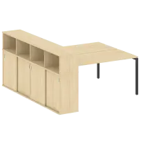 Metal System Quattro Р. ст. с шкафом-купе на П-образном м/к 40БП.РС-СШК-4.4 Т Акация/Антрацит металл 2010*2332*1098