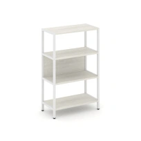 Односекционный стеллаж трехъярусный Shelf System SN.STM-311 Тиквуд Светлый/Металл Белый 810×400×1246