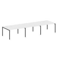 Metal System Quattro Перег. стол (3 столешницы) на П-оразном м/к 40БП.ПРГ-3.3 Акация/Антрацит металл 4200*1235*750