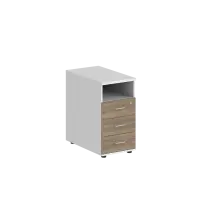 Тумба для документов приставная с системой метабоксов без топа Sigma / 400×700×725 / Корпус: Дуб темный; Фасады: Дуб темный / SG.512.OD.OD.M