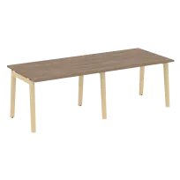 Onix Wood Стол переговорный (2 столешницы) OW.PRG-2.2 Белый бриллиант/Дуб светлый/Белый металл 2360×980×750