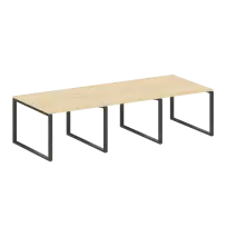 Metal System Перег. стол (3 столешницы) на О-оразном м/к БО.ПРГ-3.1 Акация/Антрацит металл 3000*1235*750