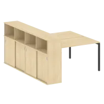 Metal System Quattro Р. ст. с шкафом-купе на П-образном м/к 40БП.РС-СШК-4.3 Т Акация/Антрацит металл 1810*2332*1098