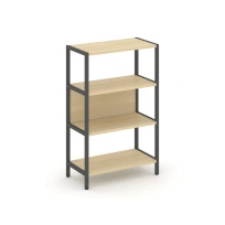 Односекционный стеллаж трехъярусный Shelf System SN.STM-311 Тиквуд Светлый/Металл Антрацит 810×400×1246