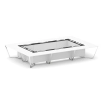 Стол для переговоров прямоугольный Steel Meet MM-PR.B.SP-20K / Тиквуд Светлый – Графит Глянец – Нержавеющая Сталь – Хром / 4800×3200×750