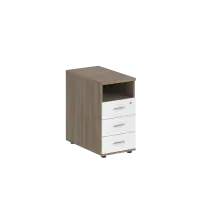 Тумба для документов приставная с системой метабоксов без топа Sigma / 400×600×725 / Корпус: Дуб темный; Фасады: Дуб темный / SG.511.OD.OD.M
