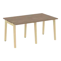 Onix Wood Стол переговорный (2 столешницы) OW.PRG-2.0 Белый бриллиант/Дуб светлый/Белый металл 1560×980×750