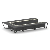 Стол для переговоров П-образный Steel Meet KM-PR.B.SP-15P / Тиквуд Светлый – Графит Глянец – Металл Черный / 4800×3200×750