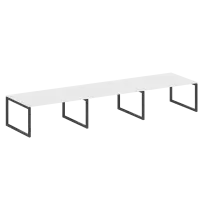 Metal System Quattro Перег. стол (3 столешницы) на О-оразном м/к 50БО.ПРГ-3.4 Акация/Антрацит металл 4800*1235*750