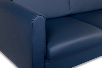 Диван офисный трехместный Savoy Euroforma / Экокожа Euroline 980 / Серо-синяя / 2185×800×720