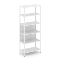 Односекционный стеллаж пятиярусный Shelf System SN.STM-511 Тиквуд Светлый/Металл Белый 810×400×1980