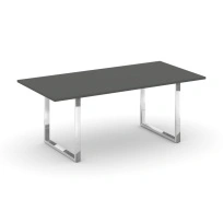Стол для переговоров без лючка на О-образном металлокаркасе Style Project Direct Lux M-SN-6O.SPRG-198.3 Тиквуд Светлый/Нержавеющая Сталь/Хром 1980×980×750