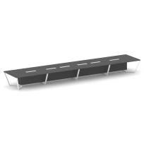 Стол для переговоров прямоугольный Steel Meet KD-PR.B.SP-24 / Тиквуд Светлый – Металл Белый / 8000×1600×750