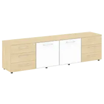 Тумба модульная LT.TS-4.2 white Yalta / Дуб Мали – Стекло White 2188×450×580