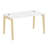 Onix Wood Direct Стол руководителя OW.SRR-3.8 Белый бриллиант/Дуб светлый/Белый металл 1380*800*750