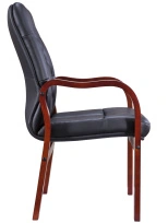 Стул офисный Everprof Monaco Wood CF Экокожа Черный