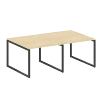 Metal System Quattro Перег. стол (2 столешницы) на О-образном м/к 40БО.ПРГ-2.1 Акация/Антрацит металл 2000*1235*750