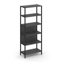 Односекционный стеллаж пятиярусный Shelf System SN.STM-511 Тиквуд Светлый/Металл Черный 810×400×1980
