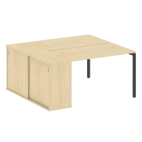 Metal System Quattro Р. ст. с шкафом-купе на П-образном м/к 40БП.РС-СШК-1.2 Т Акация/Антрацит металл 1610*1475*750