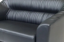 Двухместный диван Райт Вуд Euroforma / Экокожа Euroline / Черный 9100 / 1450×850×920