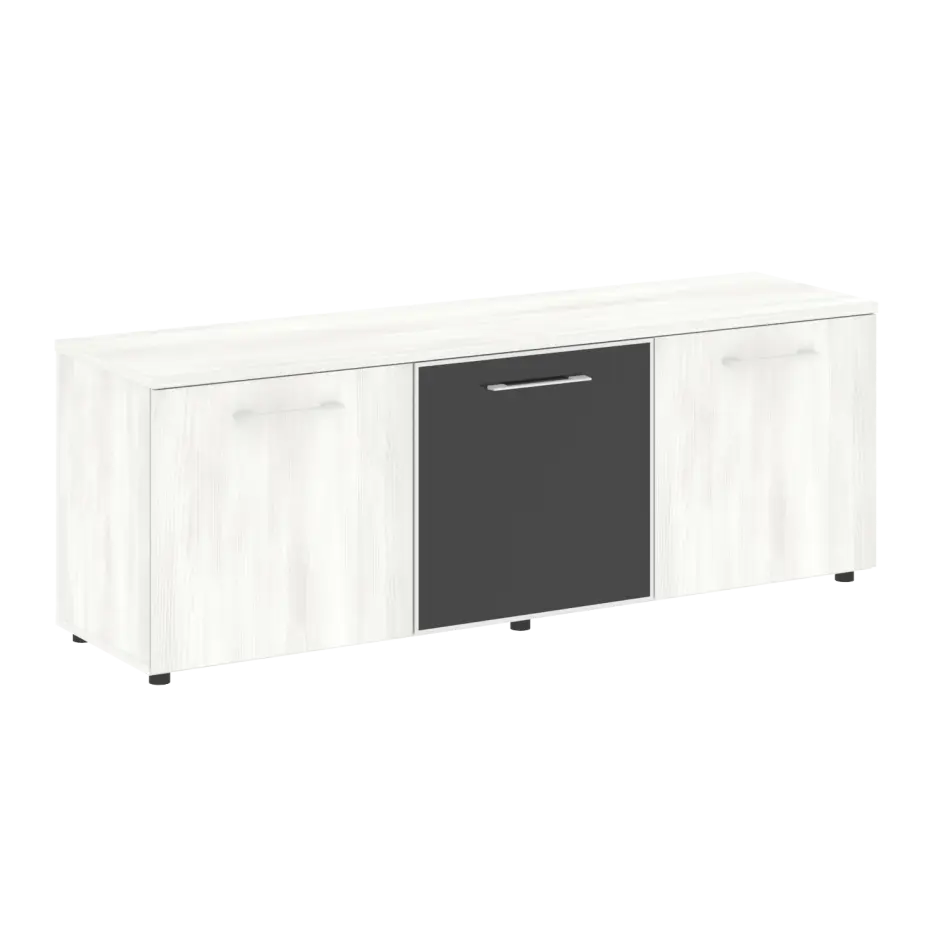 Тумба модульная LT.TS-3.4 black Yalta / Снежная патина – Стекло black 1642×450×580