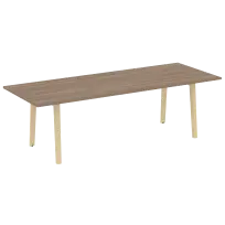 Onix Wood Direct Стол переговорный OW.PRG-25 Белый бриллиант/Дуб светлый/Белый металл 2580×980×750