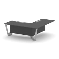 Проходной угловой модуль правый Steel Meet KD-PR.B.SPPOU-20(R) / Тиквуд Светлый – Металл Серый / 2000×2000×750