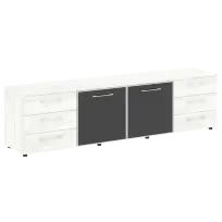 Тумба модульная LT.TS-4.2 black Yalta / Дуб Мали – Стекло Black 2188×450×580