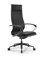 Кресло для руководителя Метта L 1m 42/K_17832_Кожа перфорированная NewLeather – Черный