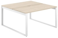 Стол-бенч с вырезом Allegro / 1200×1638×750  / Профиль О-образный: 70×20 Белый / Столешница: Белый / AG.137.WH.V.72.WH