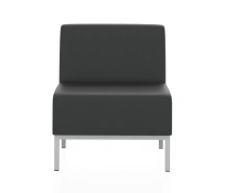 Мягкое кресло Компакт Euroforma / Искуственная шесть Kardif / Серый 10 / Черный / 600×620×770