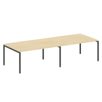 Metal System Quattro Перег. стол (2 столешницы) на П-образном м/к 40БП.ПРГ-2.4 Акация/Антрацит металл 3200*1235*750