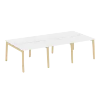 Onix Wood Рабочая станция OW.D.RS-6.1.7 Белый бриллиант/Дуб светлый/Белый металл 2940*1475*750